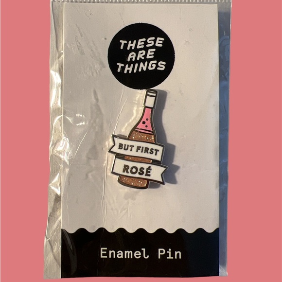 Rosé Enamel Lapel Pin - Picture 1 of 2